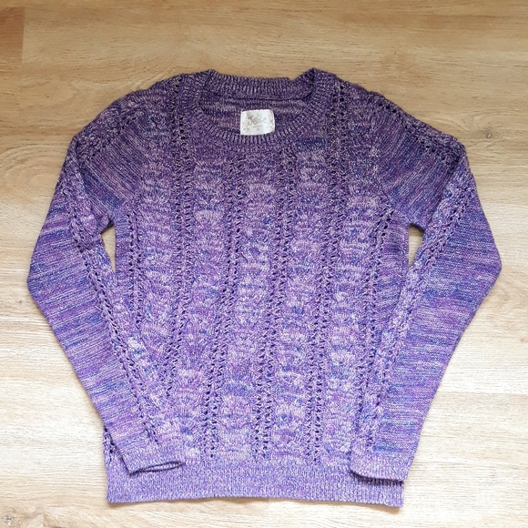 Justice Other - Justice Purple Sparkle Cable Knit Sweater - Girl's 18
